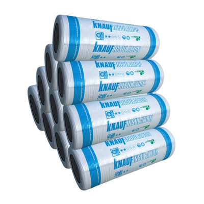 200mm Knauf Earthwool Loft Roll 44 Insulation Combi-Cut (10/rolls)