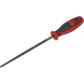 200mm Smooth Cut Round Engineers File - Comfort Grip Handle - Hanging Hole