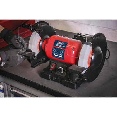 200mm Variable Speed Bench Grinder - 550W Induction Motor - Fine & Coarse Stones