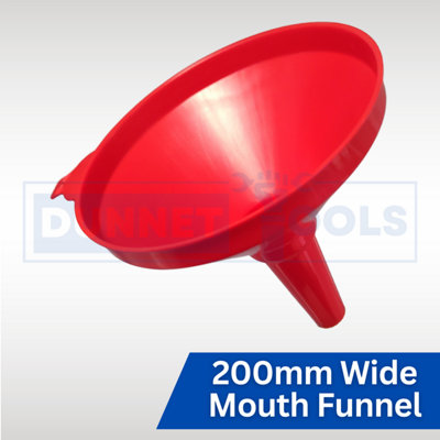 200mm Wide Funnel Plastic Fuel Oil Coolant Car Van Motorbike Tool