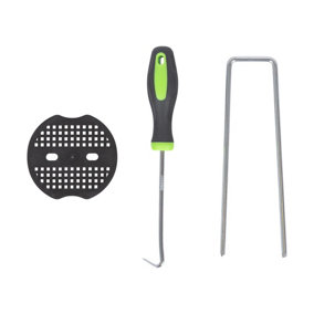 200pc Weed Membrane Fixing Set with Removal Tool - 15cm