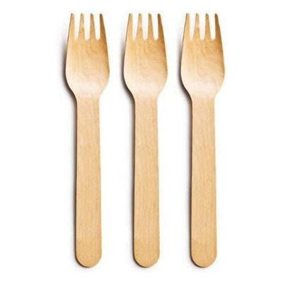 200pcs Biodegradable Wooden Forks