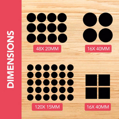 200pk Black Furniture Pads Floor Protectors for Chairs Felt Pads
