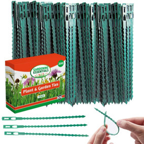 200pk Plant Ties for Climbing Plants 17.5cm - Green Twist Ties - Heavy Duty Garden Ties for Plants & Trees - Green Cable Ties