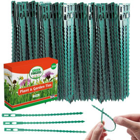 200pk Plant Ties for Climbing Plants 17.5cm - Green Twist Ties - Heavy Duty Garden Ties for Plants & Trees - Green Cable Ties