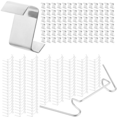 200x Greenhouse Glazing Clips Galvanised W Clips & Stainless Steel Z Clips for Secure Glass Fitting