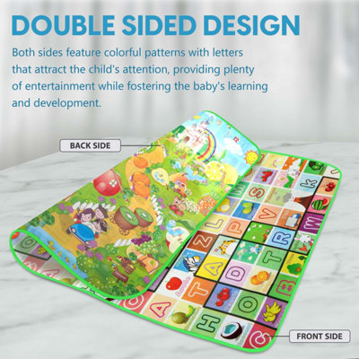 200X180CM 2 SIDE PLAY MAT KIDS CRAWLING EDUCATIONAL GAME SOFT FOAM ...