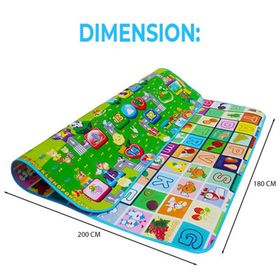 200x180cm Reversible Play Mat Soft Foam Educational Game Design Double ...