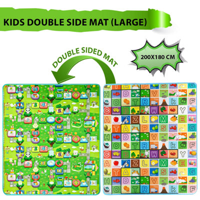 200x180cm Reversible Play Mat Soft Foam Educational Game Design Double ...