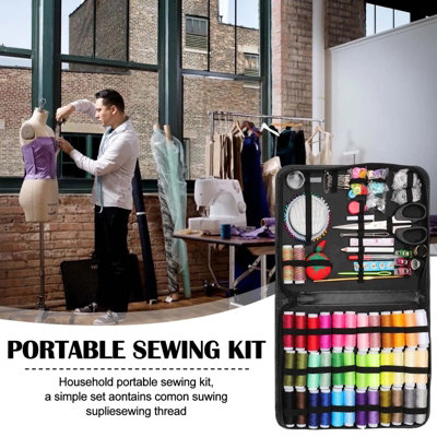 201 Piece Portable Sewing Kit for Home Travel & Quick Mends - Needles ...