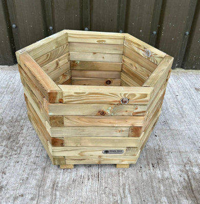 2025 Simply Wood Signature Classic HEXAGON Planter - Extra Large