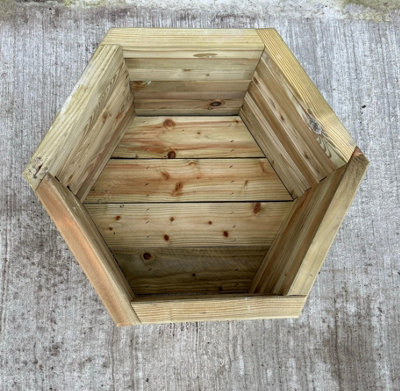2025 Simply Wood Signature Classic HEXAGON Planter - Extra Large