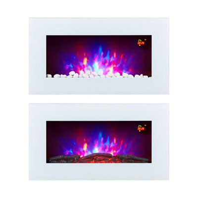 2025 Truflame™ 50Inch Wide Inset White Wall Mounted Electric Fire