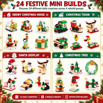 2026 Advent Calendar, 24 Days Christmas Countdown with Train Santa ...