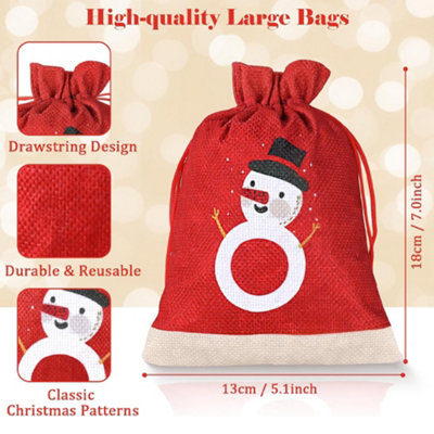 2026 Advent Calendar Gift Bags, 24Pack DIY Fabric Drawstring Advent Bag ...