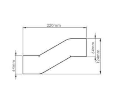 204mm x 60mm Cross Over Ducting Connector