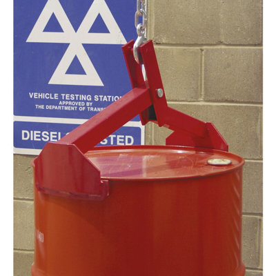 205L Drum Grab - 350kg Capacity - Heavy Duty Steel Construction - Overhead Hoist - 3