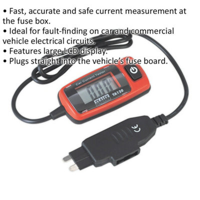 20A Automotive Current Tester - Standard Blade Fuse - Vehicle Electrical Circuit
