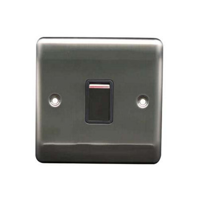 20A DP Switch Brushed Chrome, Grey insert, 10