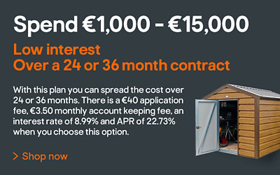 Spend €1,000 - €15,000. Low interest, over a 24 or 36 month contract. With this plan you can spread the cost over 24 or 36 months. There is a €40 application fee, a €3.50 monthly account keeping fee, an interest rate of 8.99% and APR of 22.73% when you choose this option. Shop now.