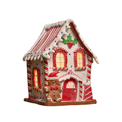 Kurt S. Adler Gingerbread House Santa Led Battery Operated 5,5 Inch
