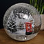 20cm Battery Operated Warm White LED Crackle Effect Ball Christmas Decoration with Postbox