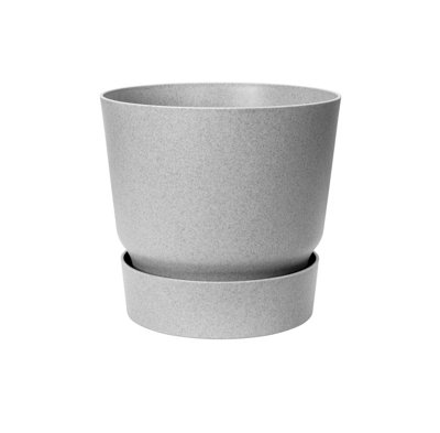 20cm Greenville Recycled Plastic Pot - Concrete / Grey