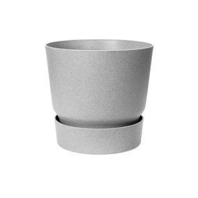 20cm Greenville Recycled Plastic Pot - Concrete / Grey