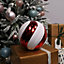 20cm Large Red & White Candy Cane Shatterproof Christmas Baubles Decorations