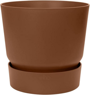 20cm Living Round Recycled Material Indoor Garden Balcony Window Container Holder Plant Flower Organizer Pot, Brown / Ginger