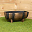 20cm Small Plastic Oak Barrel Effect Garden Patio Decorative Trough Planter