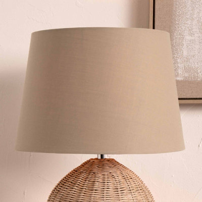 20cm Taupe Tapered Poly Cotton Lampshade for Table Lamps and Floor Lamps