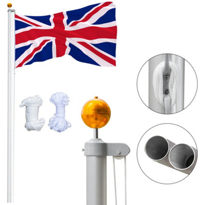 20ft Flag Pole with 2 Union Jack Flags - 5