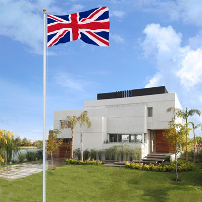 20ft Flag Pole with 2 Union Jack Flags - 9