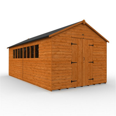 20ft x 10ft (5950mm x 2950mm) Horsforth Shiplap Heavyweight XL Workshop Shed with 10 Window