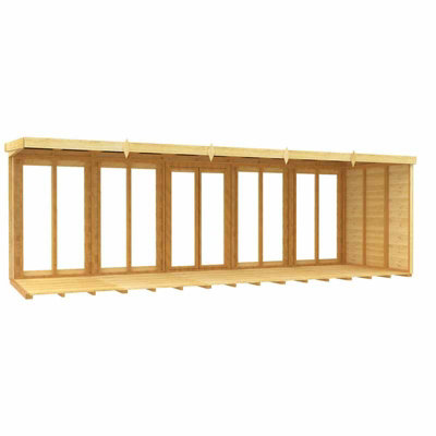 20ft x 8ft Pent Summer House (Full Height Window) - Wood - L 231 x W 589 x H 201 cm - 4