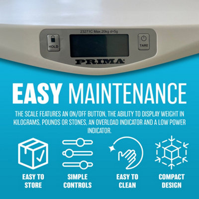 20KG Electronic Baby Weighing Scale Infant Pet Bathroom Toddler Digital Home New - 7