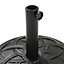20KG Round Concrete Parasol Base Heavy Duty Umbrella Stand with Beautiful Decorative Pattern for Backyard Garden