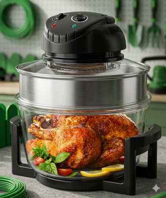 20L halogen convection oven air fryer, electric cooker with extender ring