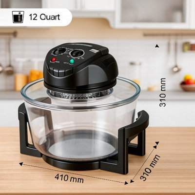 20L halogen convection oven air fryer, electric cooker with extender ring