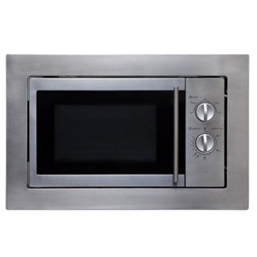 Compact Microwave Oven Stainless Steel and Silver - Grey - 15.8 x