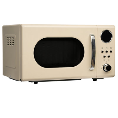 20L Retro Freestanding Microwave In Cream 700W SIA FRM20AP