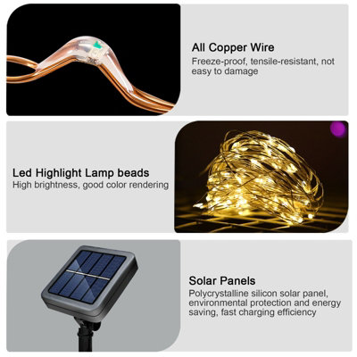 20m 200 LED Solar Firefly String Lights, Warm White