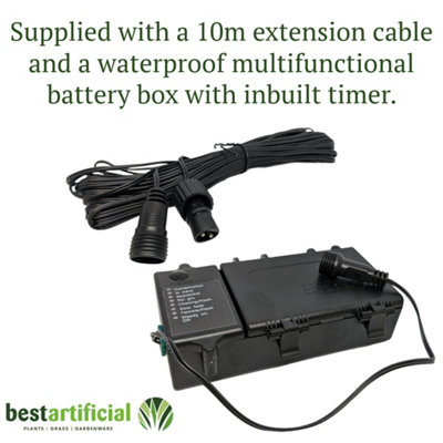 20m/65ft Multi-Coloured Connectable Icicle Lights 672 BATTERY LEDs 8 ...