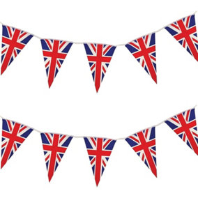 20m 65ft Union Jack Bunting Banner 50 Triangle Flags Sports Royal Events Street Party GB Support