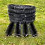 20m Black Gutter Brush Leaf & Moss Guard with Set of 4 Drain Guard Plugs