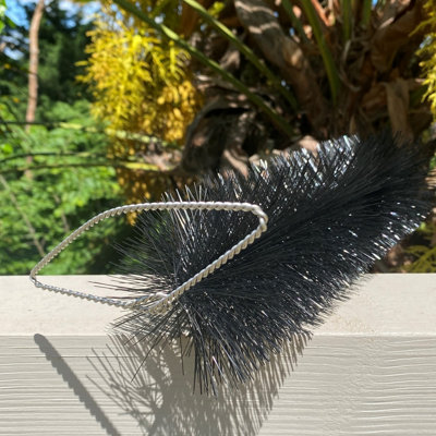 20m Black Gutter Brush Leaf & Moss Guard with Set of 4 Drain Guard Plugs - 6