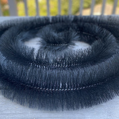 20m Black Gutter Brush Leaf & Moss Guard with Set of 4 Drain Guard Plugs - 7