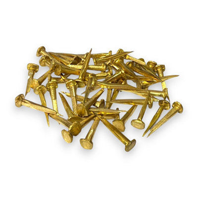 20mm Brass Cut Tacks Flat Head Nails for Upholstery Furniture Restoration Boatbuilding and Crafts Non Rust Antique Finish 50g Pack