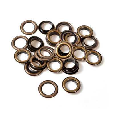 20mm Brass Eyelets with Washers, Rust-Proof Grommets, Bronze - 50pcs